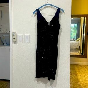 Black short beads dress